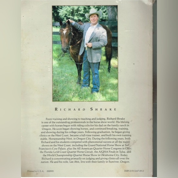 🐎🆕Western Horsemanship In By Richard Shrake Signed AUTOGRAPHED Hardcover Book - Picture 2 of 3